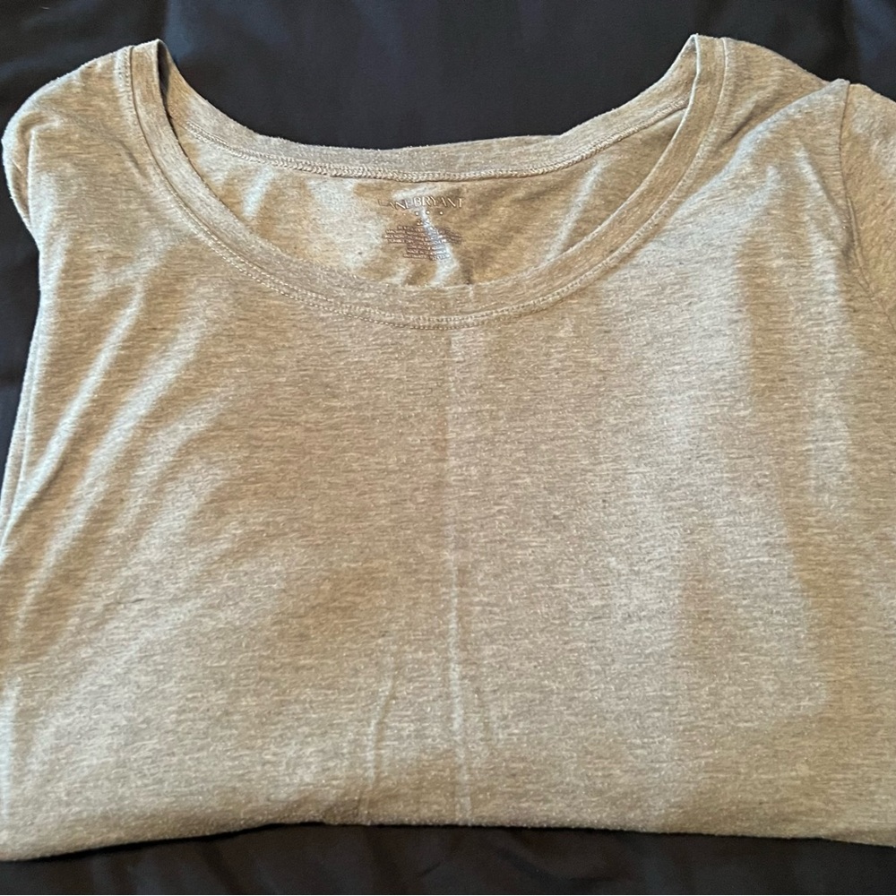 Lane Bryant Heather Gray Scoop Neck Tee